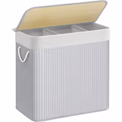 [Panier à linge avec couvercle] Le couvercle du panier peut être ouvert et fermé d'une seule main. Le couvercle enferme les m ...