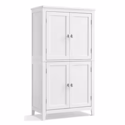Vasagle BBC552P31, Blanc, Sur pied, 5 étagères, 2 portes(s), Panneau de fibres de densité moyenne (MDF), Porte à charnière