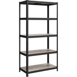 Songmics - tagère de Rangement à 5 Niveaux, 50 x 100 x 200 cm, Capacité 600 kg, Planches Réglables, Style Industriel, pour Cuisine, Salon, Grège et