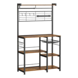Vasagle KKS026B01 grille de boulanger Bois Noir, Marron
