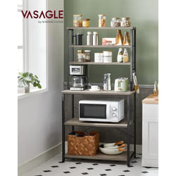 Songmics - tagère de Cuisine, Étagère pour Machine à Café, 6 Étagères et 6 Crochets, pour Four à Micro-Ondes, Cadre en Acier, Style Industriel, 40 x