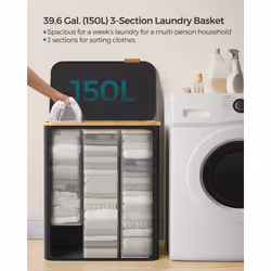 Songmics ULCB515B01 panier à linge 150 L Noir