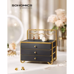 Songmics UJBC168B01 coffret à bijoux, pochette et boîte de rangement Boîte à bijoux