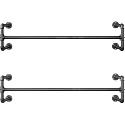 Songmics - Portemanteaux Muraux, Lot de 2, Barres de Suspension pour Vêtements en Tuyaux Industriels, Gain de Place, 112 x 30 x 29,3 cm, Capacité de