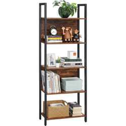 Songmics - vasagle Bibliothèque, Étagère de rangement, Étagère de cuisine, 5 niveaux, cadre en acier stable, pour bureau , entrée, salon, style