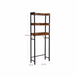 Vasagle BTS002B01 étagère fonctionnelle Panneau aggloméré Acier Noir, Marron, Bois naturel