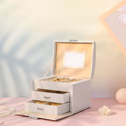 Songmics Boîtes à bijoux cascade blanc