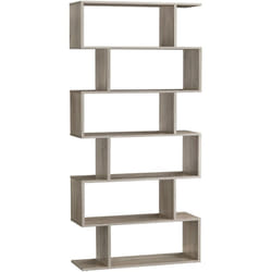 Songmics - vasagle Bibliothèque, Étagère à 6 niveau, Meuble de rangement, Cloison Séparateur, pour Salon, Chambre, Bureau, Style Moderne, Grège