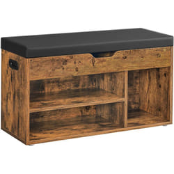 Songmics - vasagle Banc à chaussures, Meuble d'entrée, rembourrée, 3 compartiments et 1 coffre, Étagère à chaussures,charge 150 kg, style industriel,