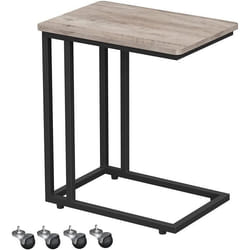 Table dappoint VASAGLE - Cadre en Acier et roulettes - Grège et Noir - Style Industriel - Loft
