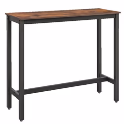 VASAGLE Table de Bar Table Haute Table de Salle à Manger 120 x 40 x 100 cm avec Cadre métallique Marron Rustique LBT12X
