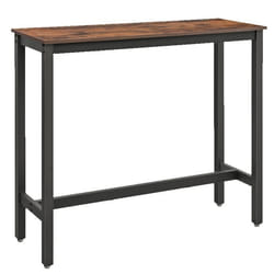 VASAGLE Table de Bar Table Haute Table de Salle à Manger 120 x 40 x 100 cm avec Cadre métallique Marron Rustique LBT12X