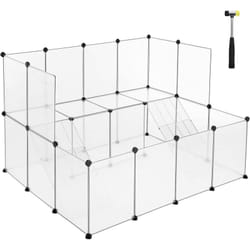 Songmics - Enclos pour petit animal, clôture modulable, transparent LPC004W01