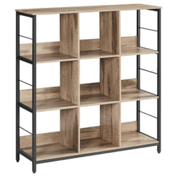 Vasagle - Meuble de Rangement 3 Niveaux, Étagère Rangement, Bibliothèque Style Industriel, 9 Cubes, pour Salon, Bureau, Entrée, Cuisine, 30 x 100 x