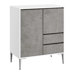 Vasagle - Buffet, Armoire de Rangement, 2 Compartiments avec Porte et Étagère Réglable en Hauteur, 2 Tiroirs, Moderne, 40 x 70 x 85 cm, pour Salon,