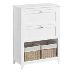 Vasagle - Meuble de Salle de Bain, Meuble de Rangement, 2 Tiroirs avec 1 Séparateur Réglable, 2 Paniers, Buffet, 30 x 60 x 80 cm, Blanc Nuage