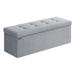 Songmics - Banc de Rangement, Pouf en Velours, avec Couvercle, avec 2 Boîtes, Séparateur Amovible, 38 x 110 x 38 cm, Capacité de Charge 300 kg, pour