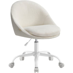 Songmics - Chaise de Bureau, Fauteuil Pivotant en Peluche et pu, Siège Confort, Rembourrage en Mousse, Réglable en Hauteur, pour Bureau, Chambre,
