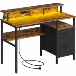 【AMBIANCE PERSONNALISÉE】 Ce bureau gaming est doté d'un éclairage LED intégré, vous offrant un choix de 20 couleurs, 6 modes  ...