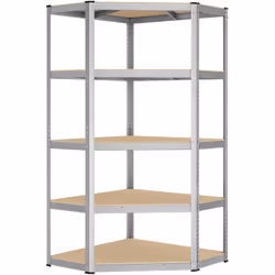 [Grande stabilité et fiabilité] Chaque niveau de cette étagère d’angle est renforcé par 2 traverses, assurant une structure s ...