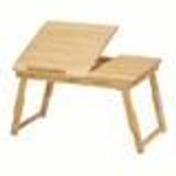 Table de Lit Support pour Ordinateur Portable avec Tablette et Pieds Réglables pour Écran jusquà 156 Pouces Couleur Naturelle