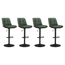 Vasagle - Tabourets de Bar, Lot de 4, Chaise de Cuisine, Siège Pivotant à Hauteur Réglable, Matelassé, en pu, avec Dossier et Repose-Pieds, Salle à
