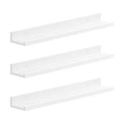 Songmics - tagère Murale Suspendue, Lot de 3, Décoration Salon, Longueur 60 cm, Tablette Flottante, pour Cadres Photo, Salon, Bureau, Salle de Bain,