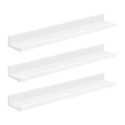Songmics - tagère Murale Suspendue, Lot de 3, Décoration Salon, Longueur 80 cm, Tablette Flottante, pour Cadres Photo, Salon, Bureau, Salle de Bain,