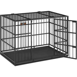 Feandrea - Cage pour Chien Ultra-résistante, Caisse pour Animaux de Compagnie, 107 x 70 x 75 cm, pour Chiens Moyens et Grands, Niche avec Toit et