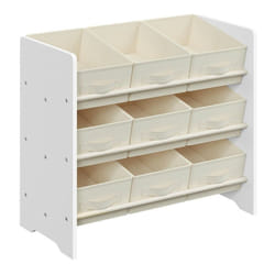 Songmics - tagère à Jouets pour Enfants, Étagère à Livres pour Enfants, 9 Boîtes de Rangement en Tissu Non-tissé, Étagère pour Chambre d'Enfant,