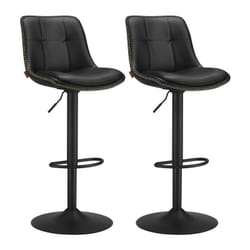 Vasagle - Tabourets de Bar, Lot de 2, Chaise de Cuisine, Siège Pivotant à Hauteur Réglable, Matelassé, en pu, avec Dossier et Repose-Pieds, Salle à