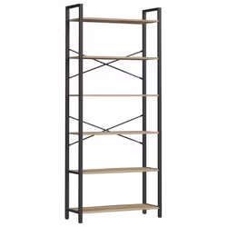 [Un rangement spacieux] Avec ses 6 étagères de 30 x 74 cm, cette grande bibliothèque de 30 x 80 x 186 cm offre beaucoup d’esp ...