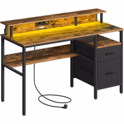 【AMBIANCE PERSONNALISÉE】 Ce bureau gaming est doté d'un éclairage LED intégré, vous offrant un choix de 20 couleurs, 6 modes  ...