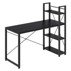 Vasagle - Bureau avec Étagères Réversible à Gauche ou à Droite, Longueur 137,2 cm, Table d'Ordinateur, pour Bureau à Domicile, Montage Facile, Noir
