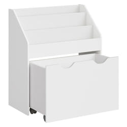 Songmics - tagère pour Jouets, 3 Compartiments Bibliothèque pour Enfants, Boîte à Jouets Mobile, avec roulettes, Multi-Usage, pour Chambre d'enfant