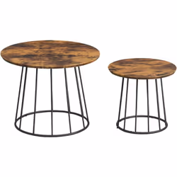 【DIMMENSIONS PRATIQUES】 La grande table basse mesure 60 x 45 cm (Diamètre x H) et la petite table basse 41,5 x 37 cm (Diamètr ...
