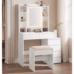 Description générale Cette coiffeuse moderne allie fonctionnalité et esthétisme. Avec un design épuré et élégant, elle est id ...