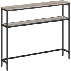 Console pour Couloir, Table de Salon Fine à 2 Niveaux, 20 x 100 x 80 cm, Table d’Appoint avec 2 Étagères, pour Salon, Chambre, Grège Chiné et Noir
