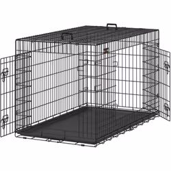 Description générale Cette cage pour chien est un espace sûr et confortable, fabriquée en fil métallique durable, solide et r ...
