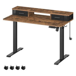 VASAGLE Bureau Électrique Réglable en Hauteur, Bureau Assis-debout, Table, 60 x 120 x (72-120) cm, Réglable en Continu, Support pour Écran, Crochet,