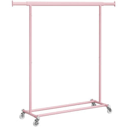 Songmics - Portant à Vêtements avec Roulettes, Tringle Extensible pour Charge Lourde, Porte-manteau, Rangement Vêtement, Capacité de Charge 90 kg,