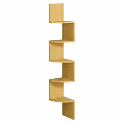 [Ajoutez un charme] Grâce à son design en zigzag et à ses étagères courbées en couleur chêne naturel, cette étagère d’angle m ...