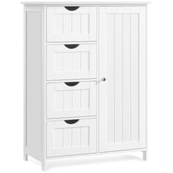 Vasagle - Meuble Salle de Bain Rangement, Armoire Gain de Place, Commode, avec 4 Tiroirs, Placard avec Porte, Étagère Réglable, 35 x 65 x 90 cm,