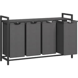 Vasagle - Panier à Linge, Corbeille à Linge Sale, Rangement 4 Compartiments, 4 Sacs Amovibles en Tissu Oxford, Étagère, Cadre en Métal, 4 x 40 l, 116