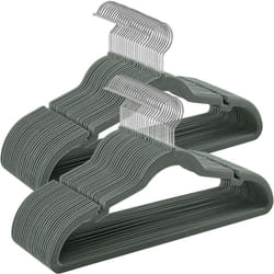 Songmics - Cintres en Velours, Lot de 50, Antiglisse, avec Encoches, Barre pour Pantalons, Crochet Pivotant à 360°, Gain de Place, Épaisseur 0,6 cm,