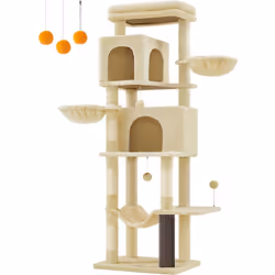 【175 cm DE HAUT, PLAISIR MULTI-NIVEAUX】 Plongez vos chats dans un univers de jeu avec cet arbre à chat. Il comprend 2 niches  ...