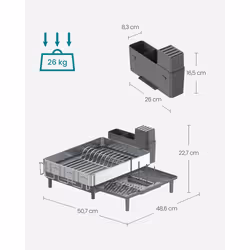 Songmics KCS037G01 égouttoir à vaisselle Gris, Argent