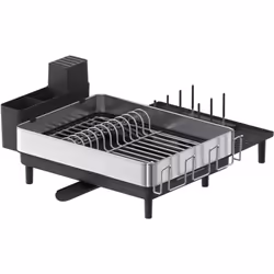 【INOX DE QUALITÉ】 Fabriqué en inox brossé, cet égouttoir à vaisselle ne rouille pas et résiste à l'huile et aux traces de doi ...