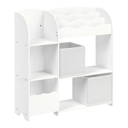 Songmics - tagère de Rangement pour Enfants, Bibliothèque, pour Livres et Jouets, Organisateur avec 2 Boîtes de Rangement, pour Salle de Jeux,