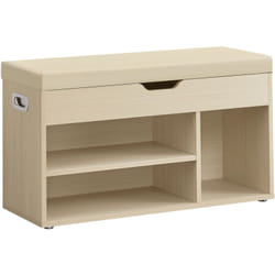 Vasagle - Banc à Chaussures Rembourré, Banc de Rangement, 3 Compartiments, Rangement Caché, Étagères, pour Salon, Entrée, Chambre, Capacité de Charge